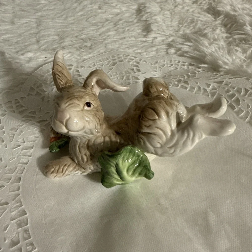 Vintage Kaldun & Bogle Country Rabbit Porcelain Bunny Figurine Retired 6